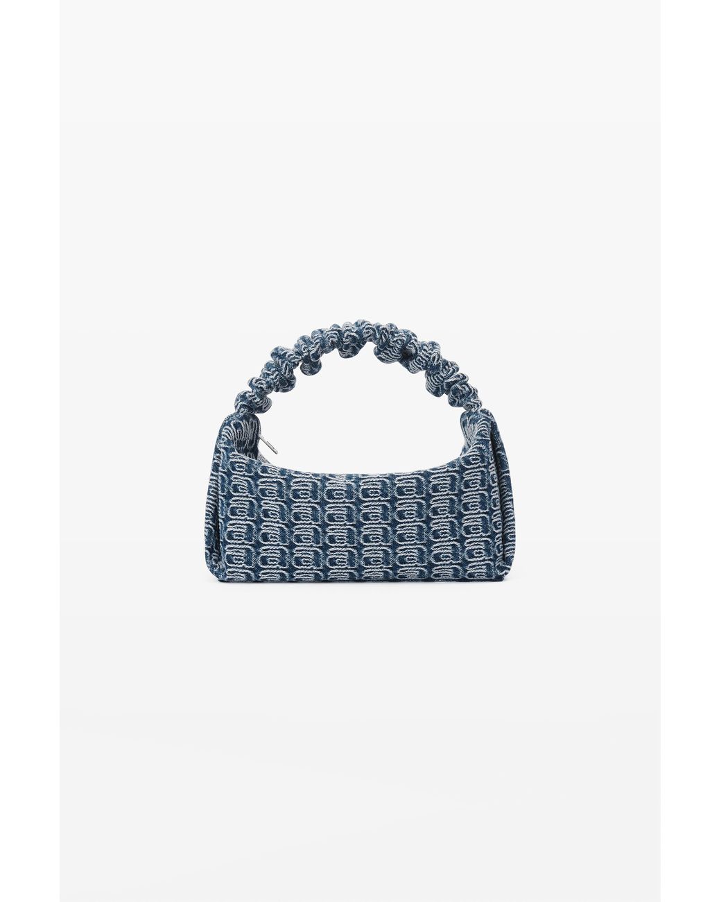 Alexander Wang Scrunchie Small Bag In Jacquard Denim in Blue