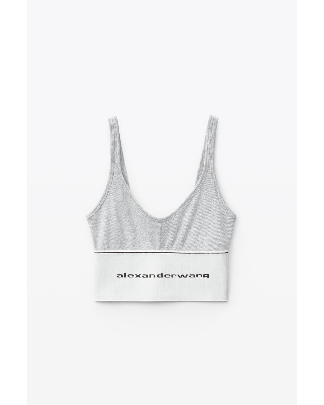 Alexander Wang Logo Elastic Bra in Gray | Lyst