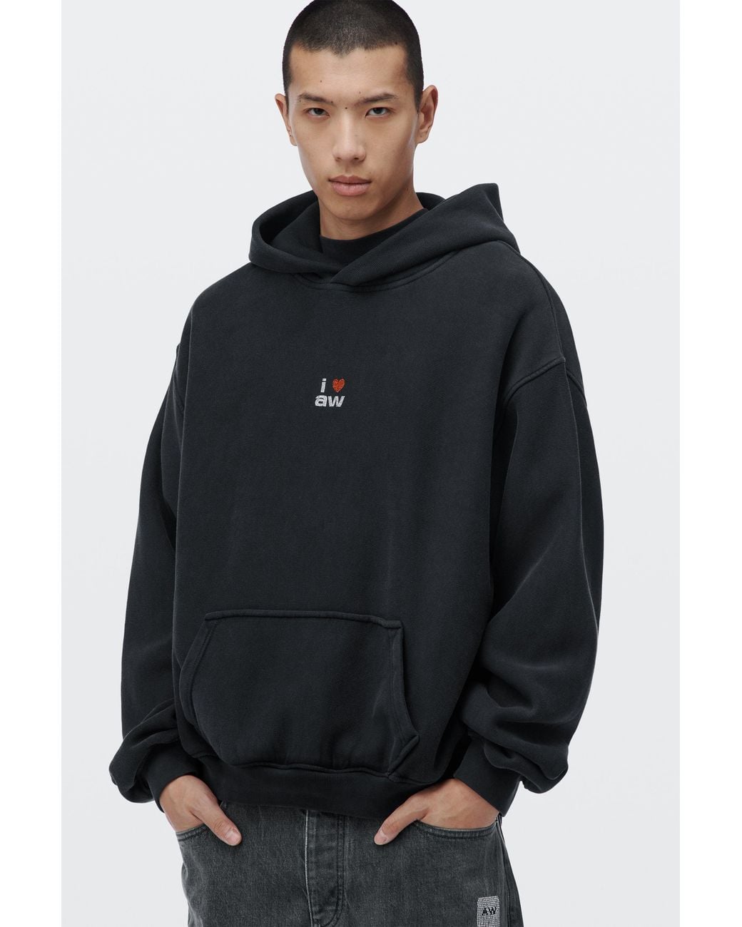 Alexander Wang White Crystal Hotfix I Heart Aw Hoodie
