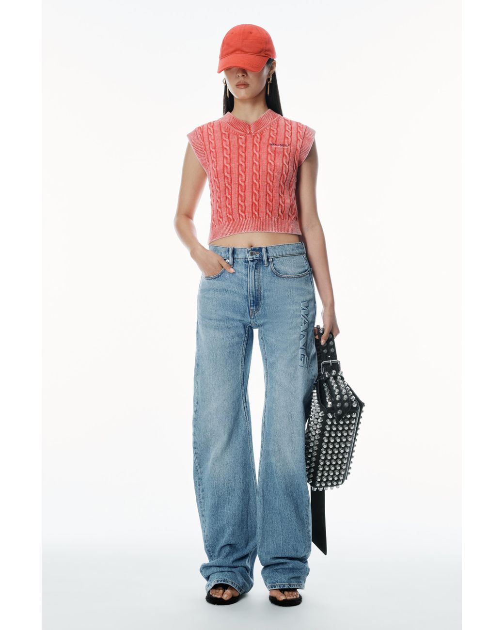 【関税込み】Alexander Wang ブルー Articulated ジーンズ Alexander Wang ラインストーン ジーンズ | ブルー | FARFETCH JP
