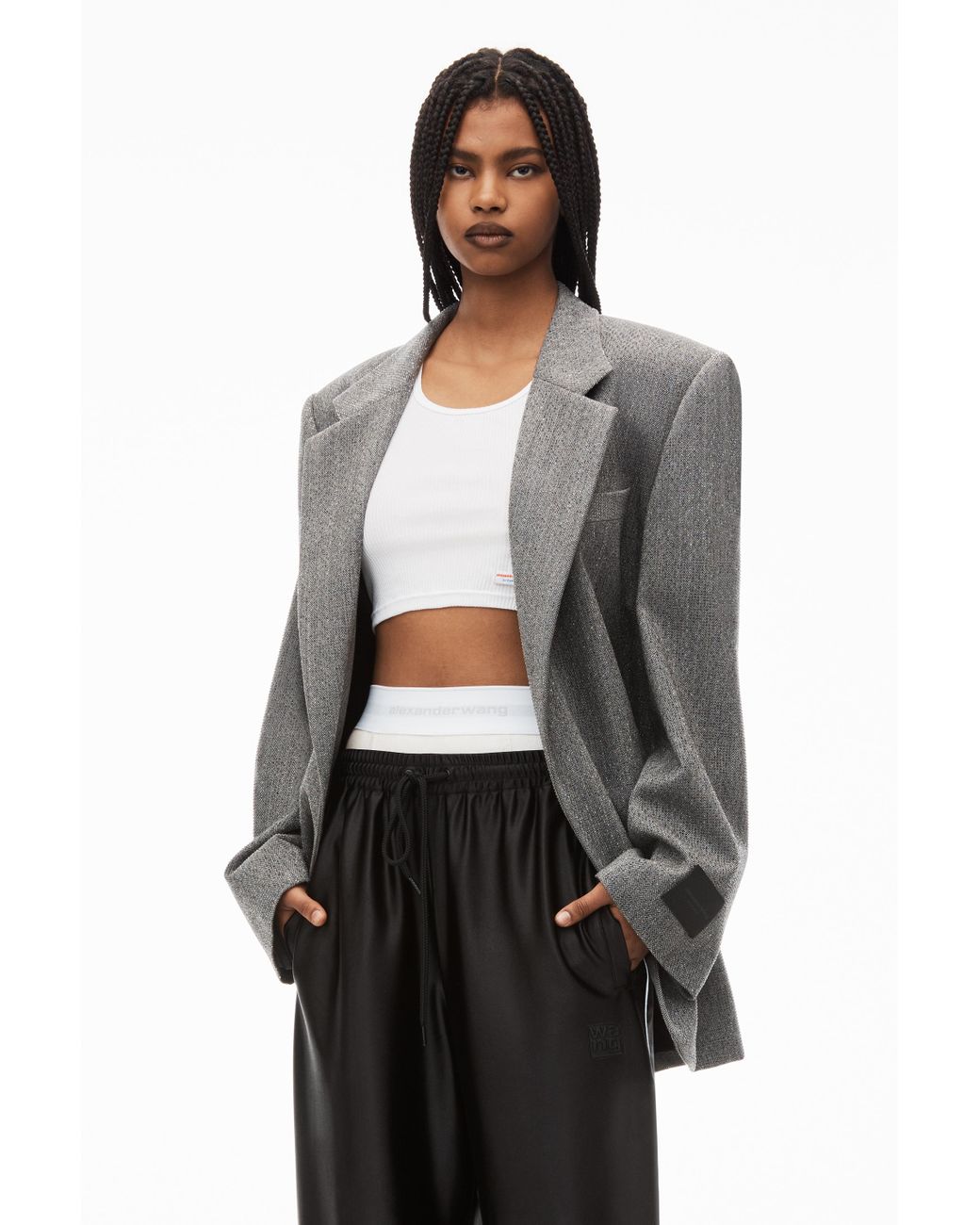 Alexander Wang Track Pant In Satin Jersey in Black | Lyst