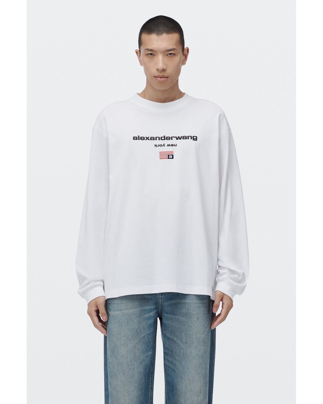 Alexander Wang Black Logo Graphic Long Sleeve Tee