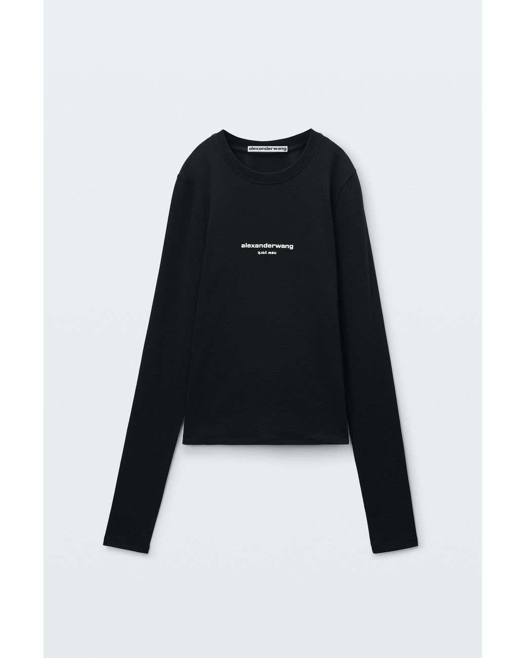 Alexander Wang Black Logo Print Fitted Tee
