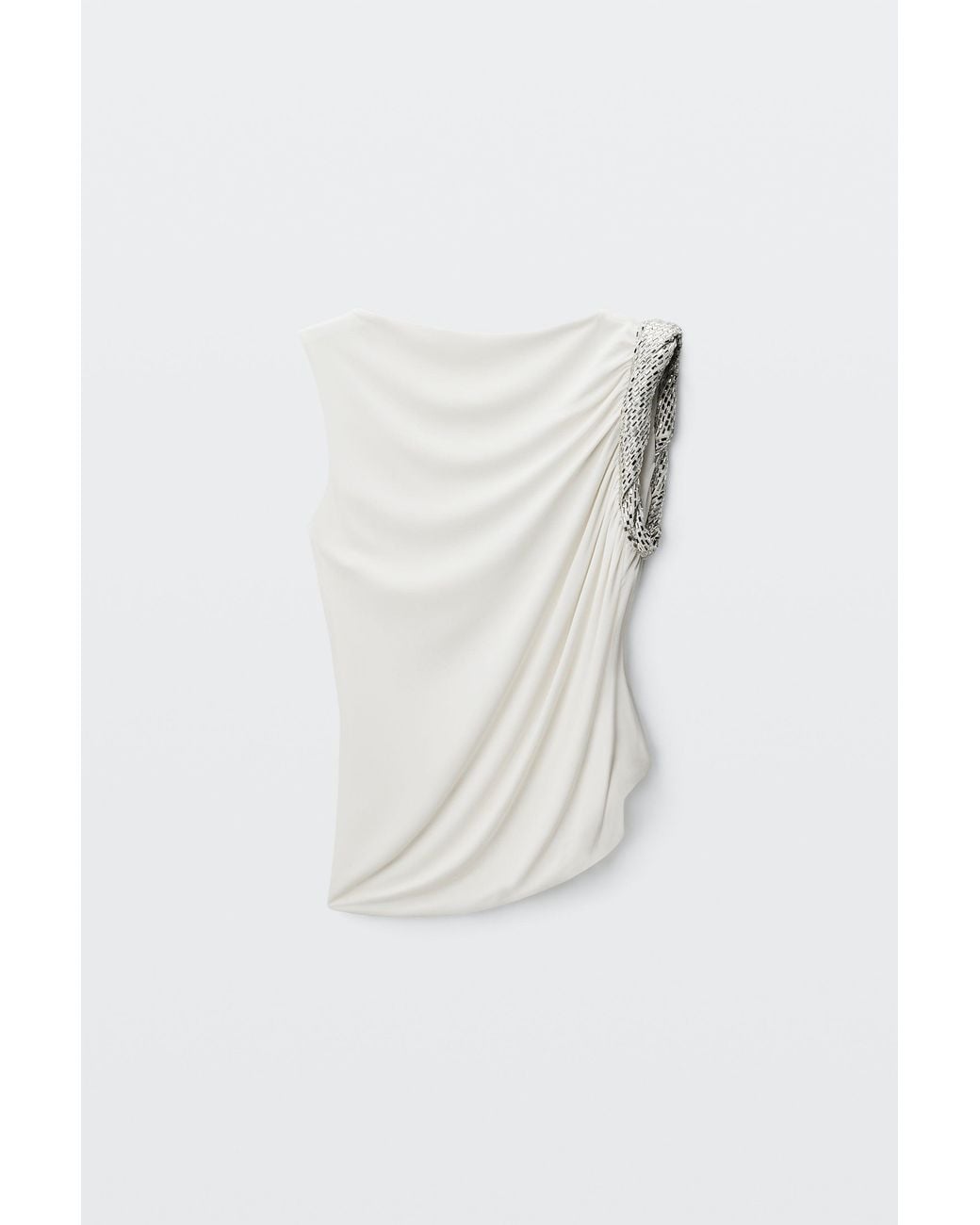 Alexander Wang Black Crystal Twist Sleeveless Top