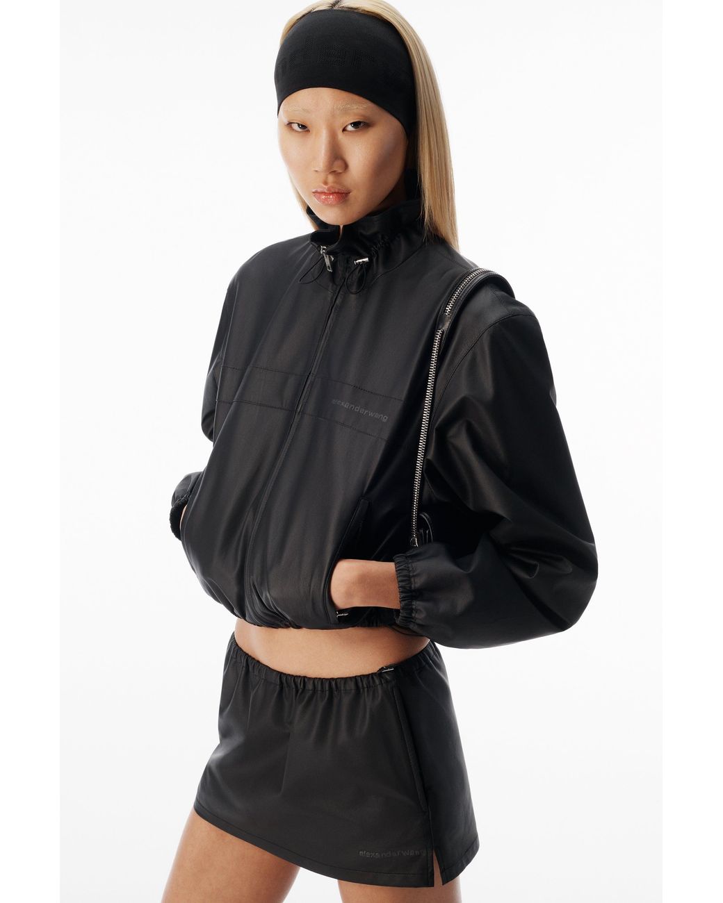 Alexander Wang Black Mini Skirt With Bungee Drawcord