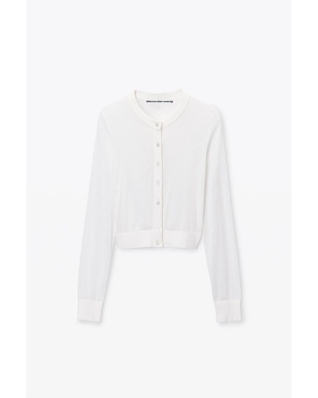Alexander Wang Black Crystal Hotfix Cropped Cardigan
