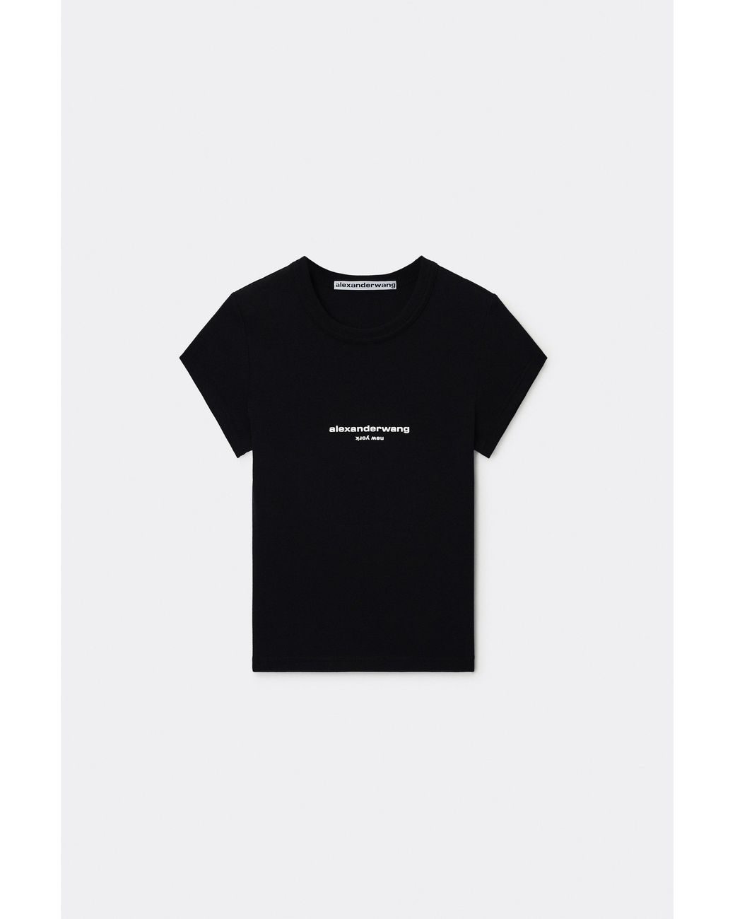 Alexander Wang Black Logo Print Fitted Tee