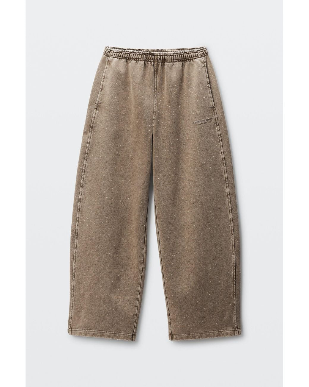 Alexander Wang White Crystal Hotfix Mid-Rise Oversized Sweatpant