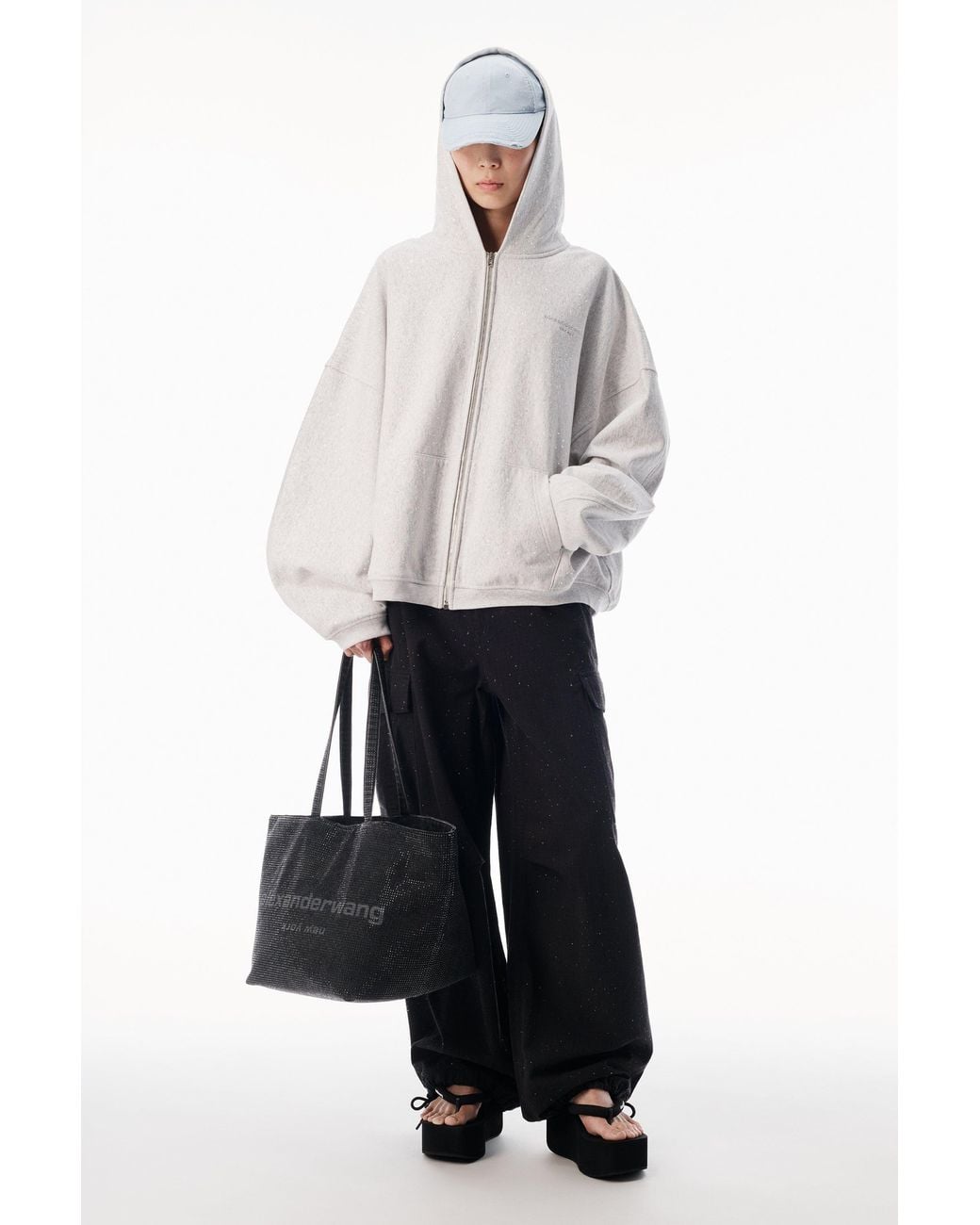 Alexander Wang Blue Crystal Hotfix Cargo Pant