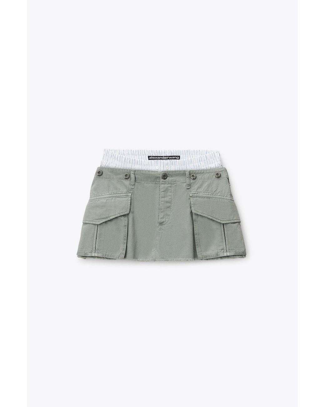 Alexander Wang Green Cargo Mini Skirt With Boxer Waistband
