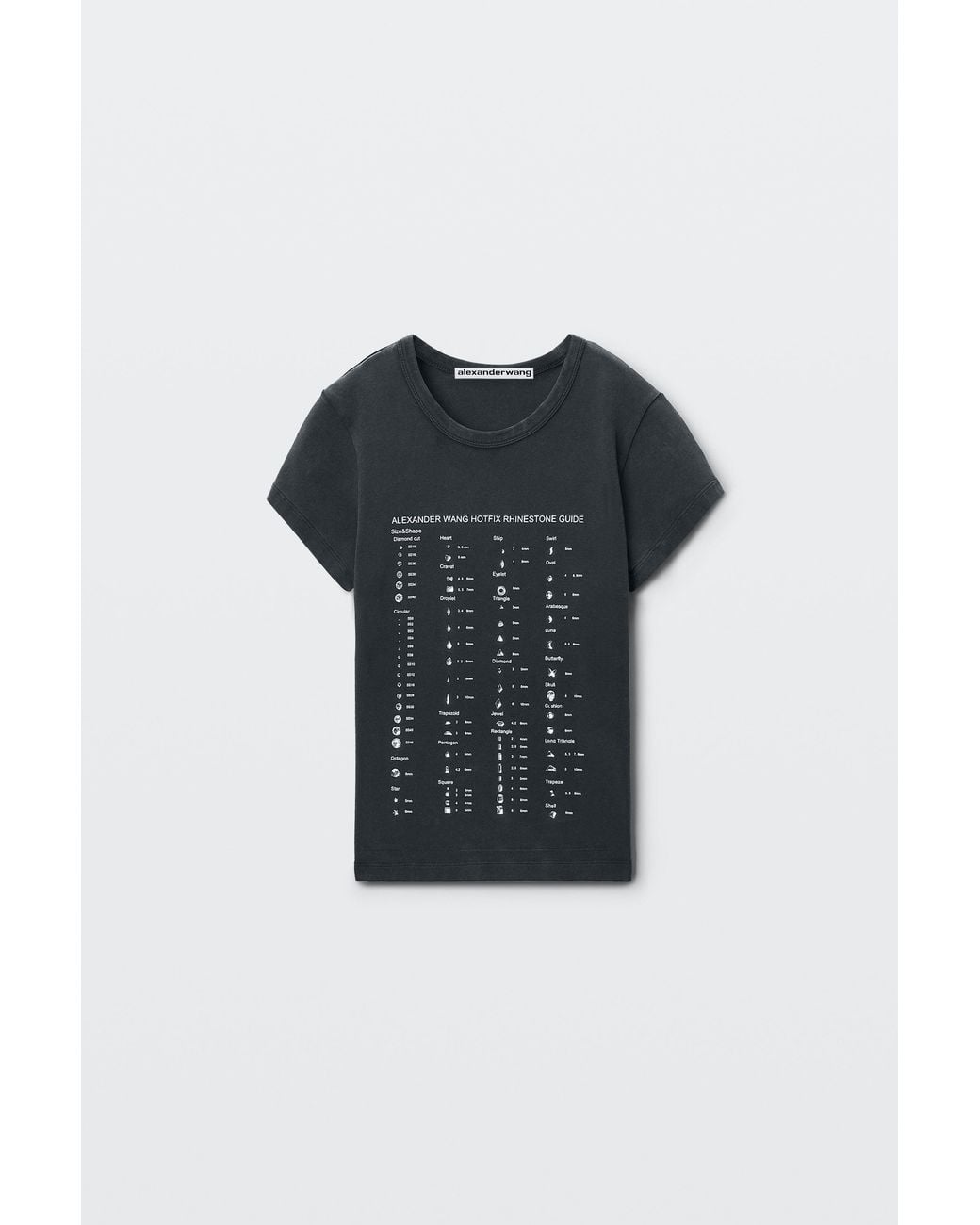 Alexander Wang Blue Crystal Hotfix Graphic Fitted Tee