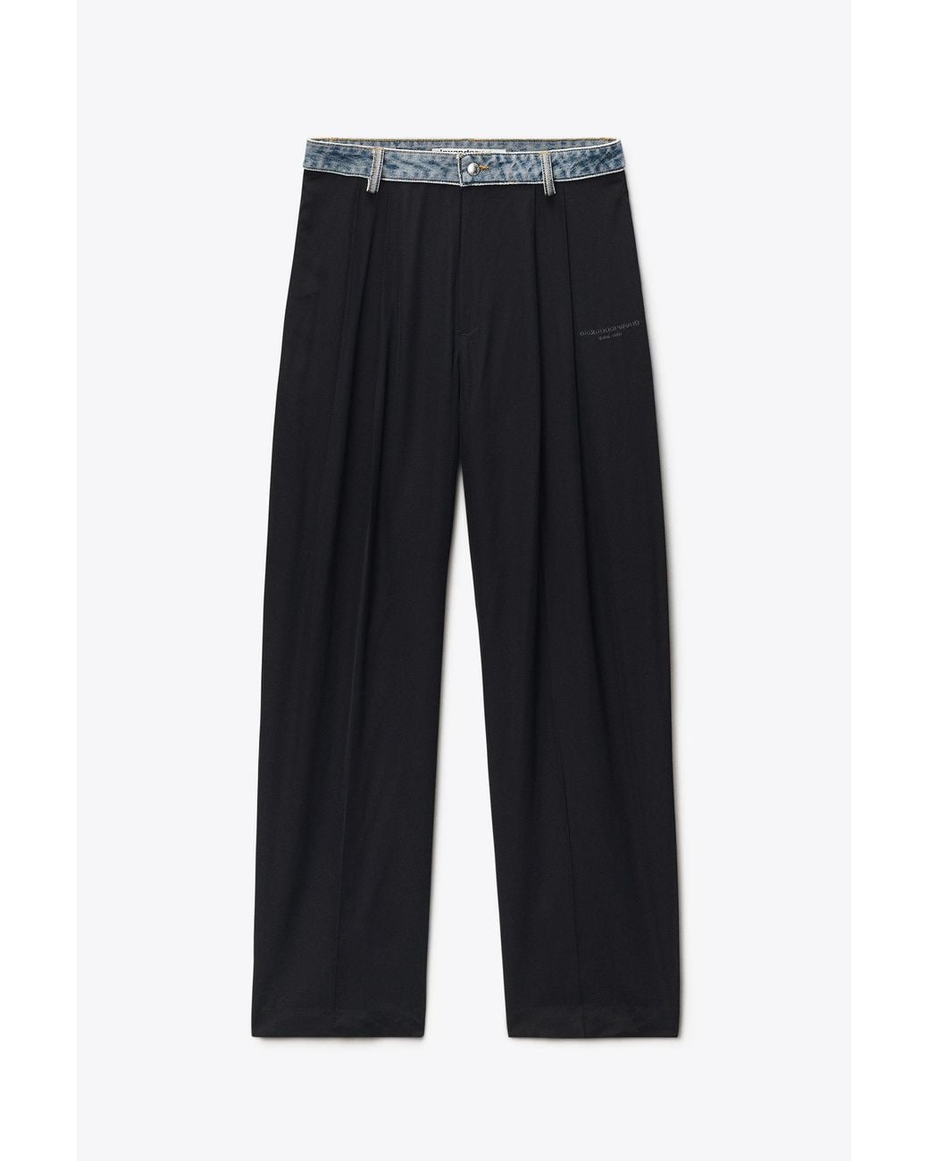Alexander Wang Blue Denim Waistband Mid-Rise Pant