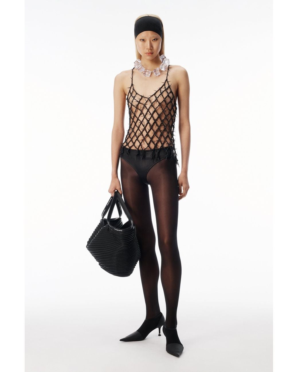 Alexander Wang White Barbed Leather Tank
