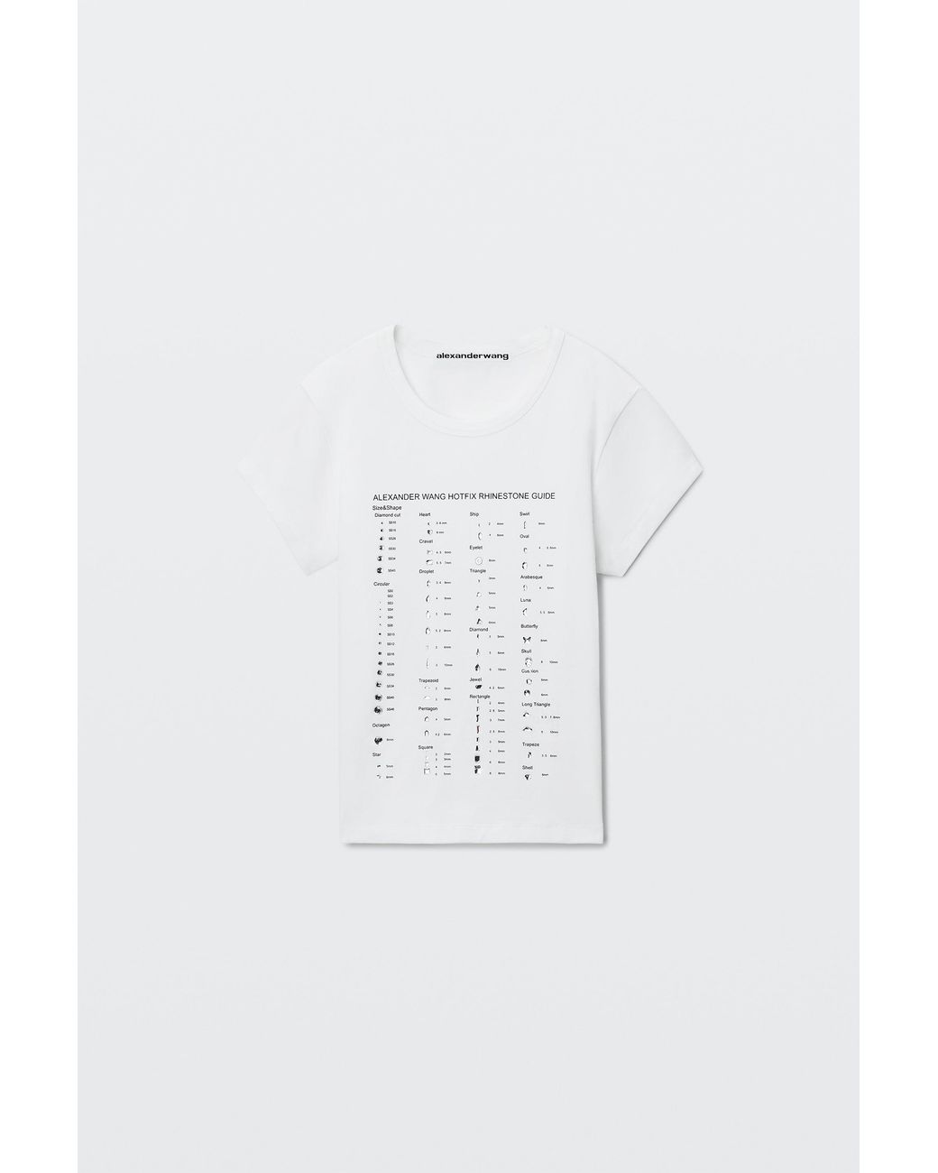 Alexander Wang Blue Crystal Hotfix Graphic Fitted Tee