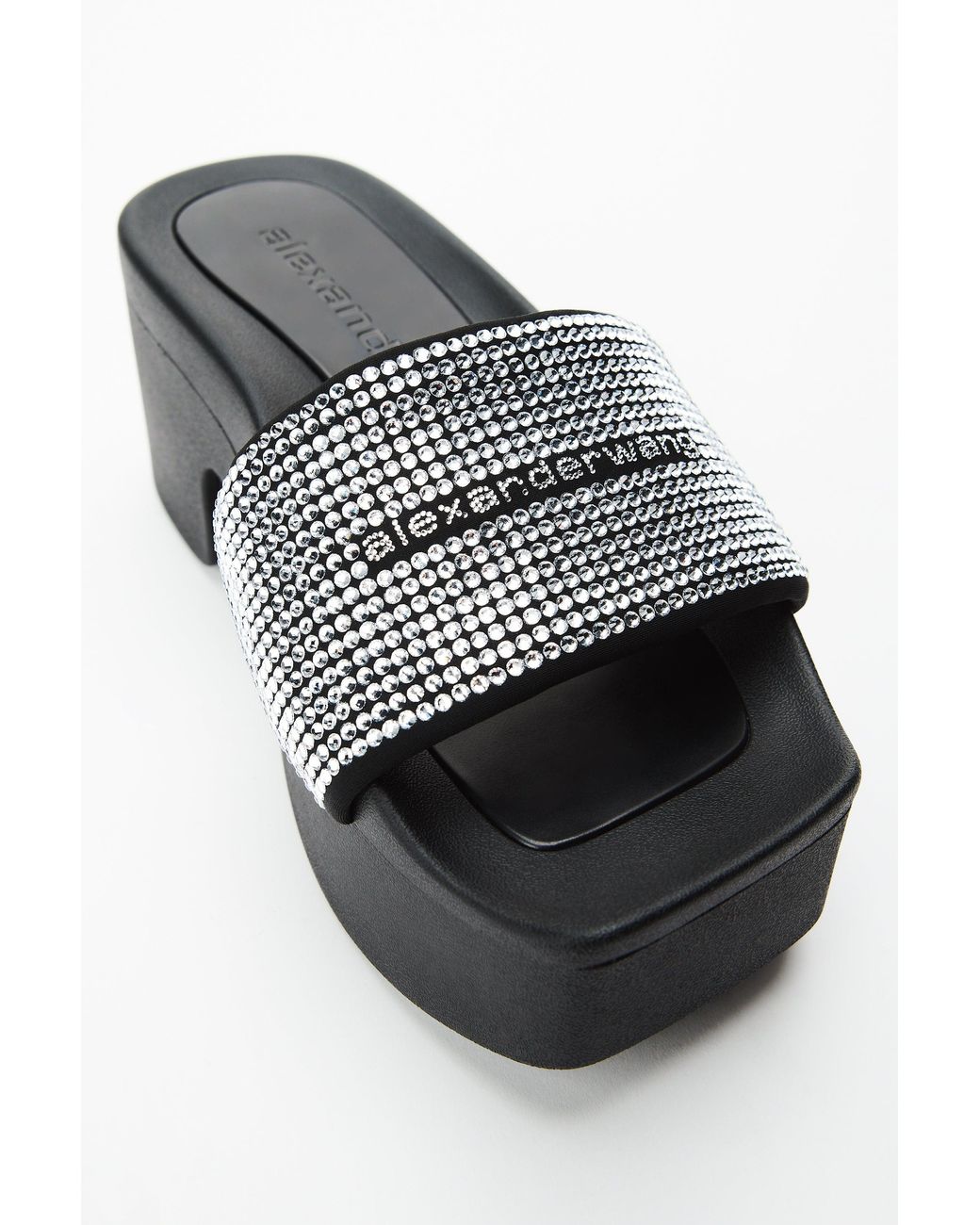 Alexander Wang Black Crystal Hotfix 85Mm Platform Slide