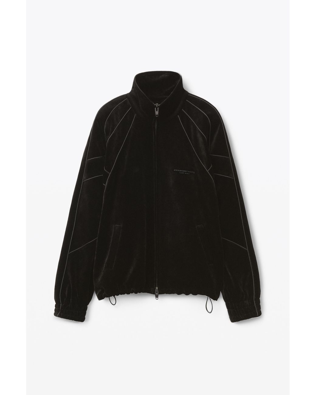 Alexander Wang Track Jacket In Crushed Velour in Black | Lyst