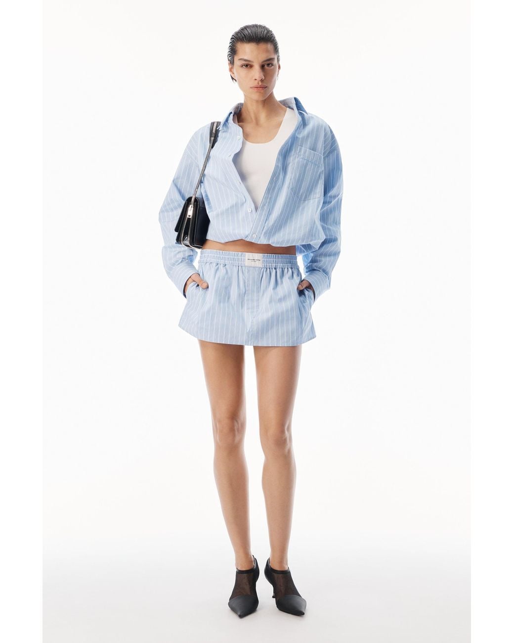 Alexander Wang Blue Mid-Rise Mini Boxer Skort