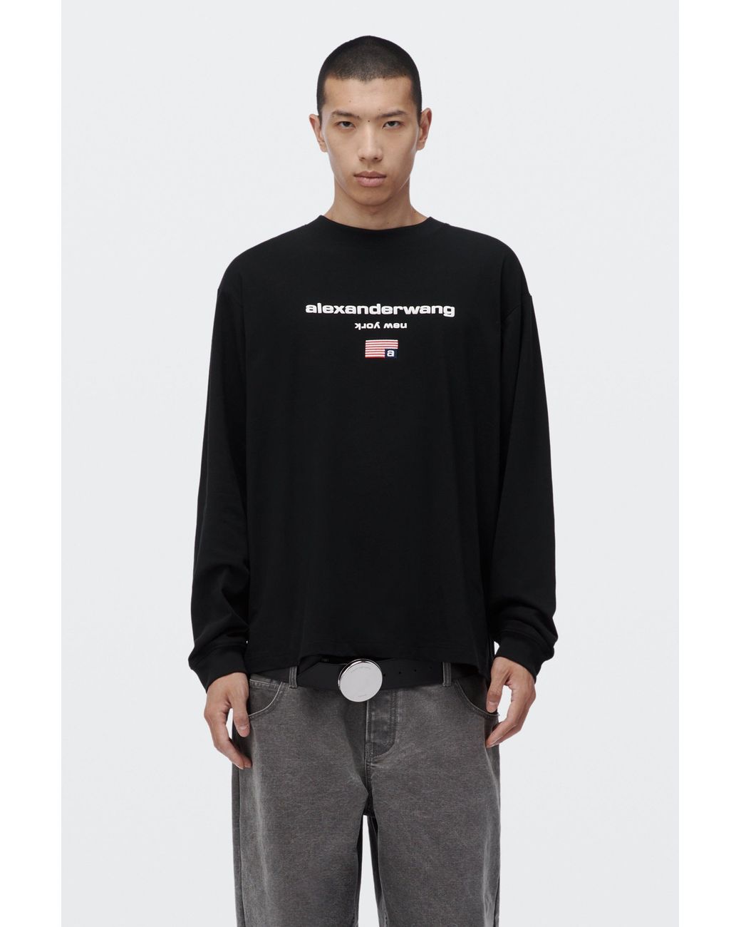 Alexander Wang Black Logo Graphic Long Sleeve Tee