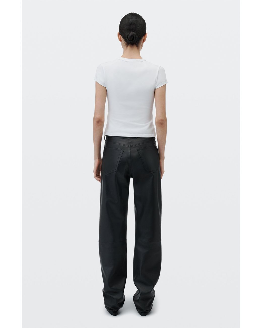 Alexander Wang White Crystal Hotfix Graphic Fitted Tee