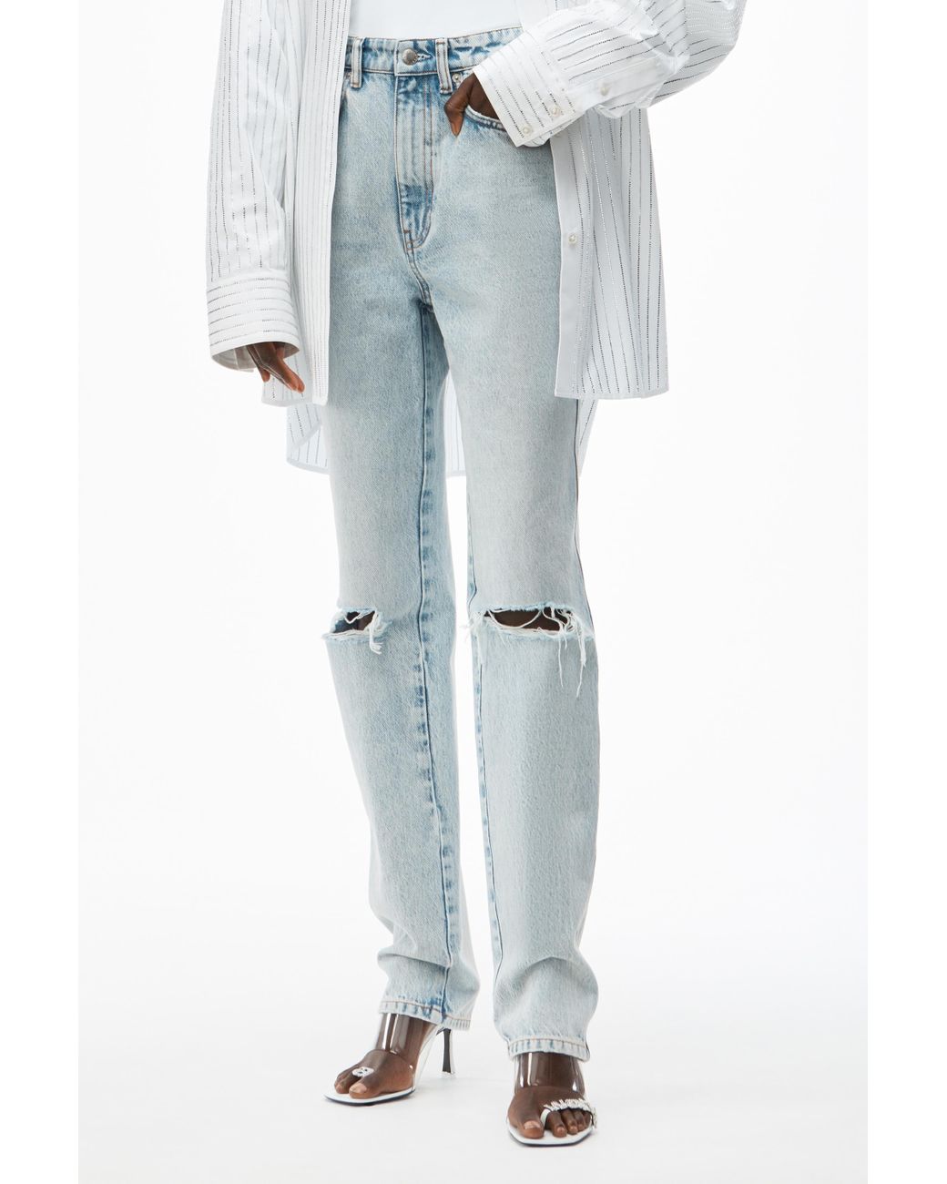 Alexander Wang Stovepipe Jean In Pebble 
