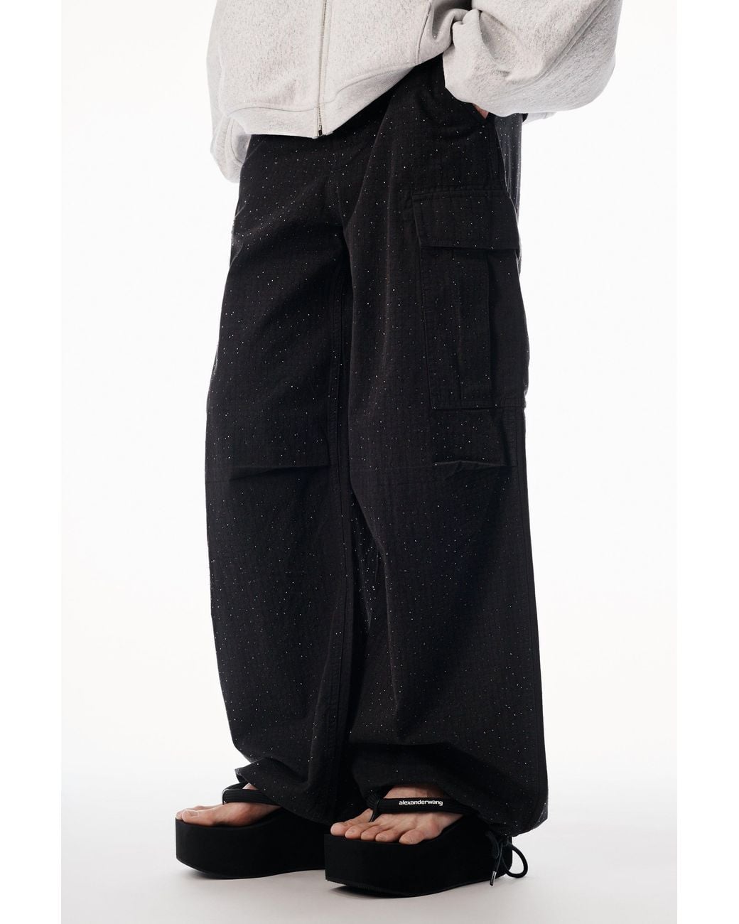 Alexander Wang Blue Crystal Hotfix Cargo Pant
