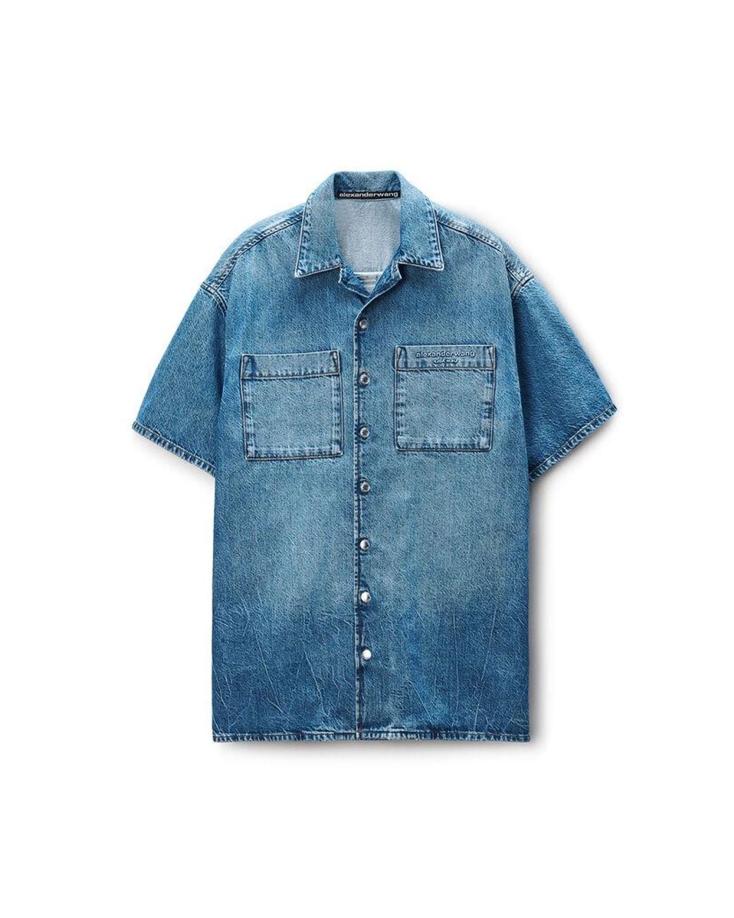Alexander Wang Blue Boxy Denim Shirtdress