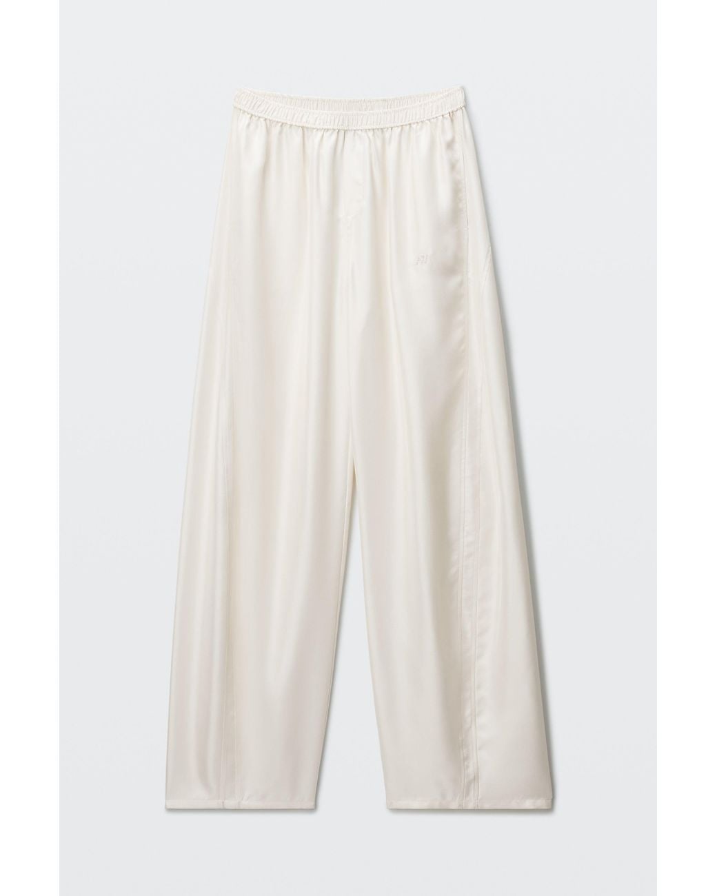 Alexander Wang White Silk Mid-Rise Track Pant