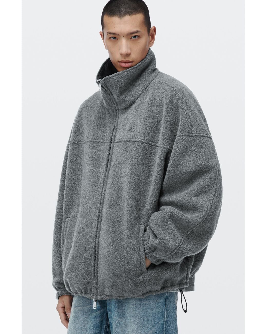 Alexander Wang Gray Reversible Funnel Track Jacket
