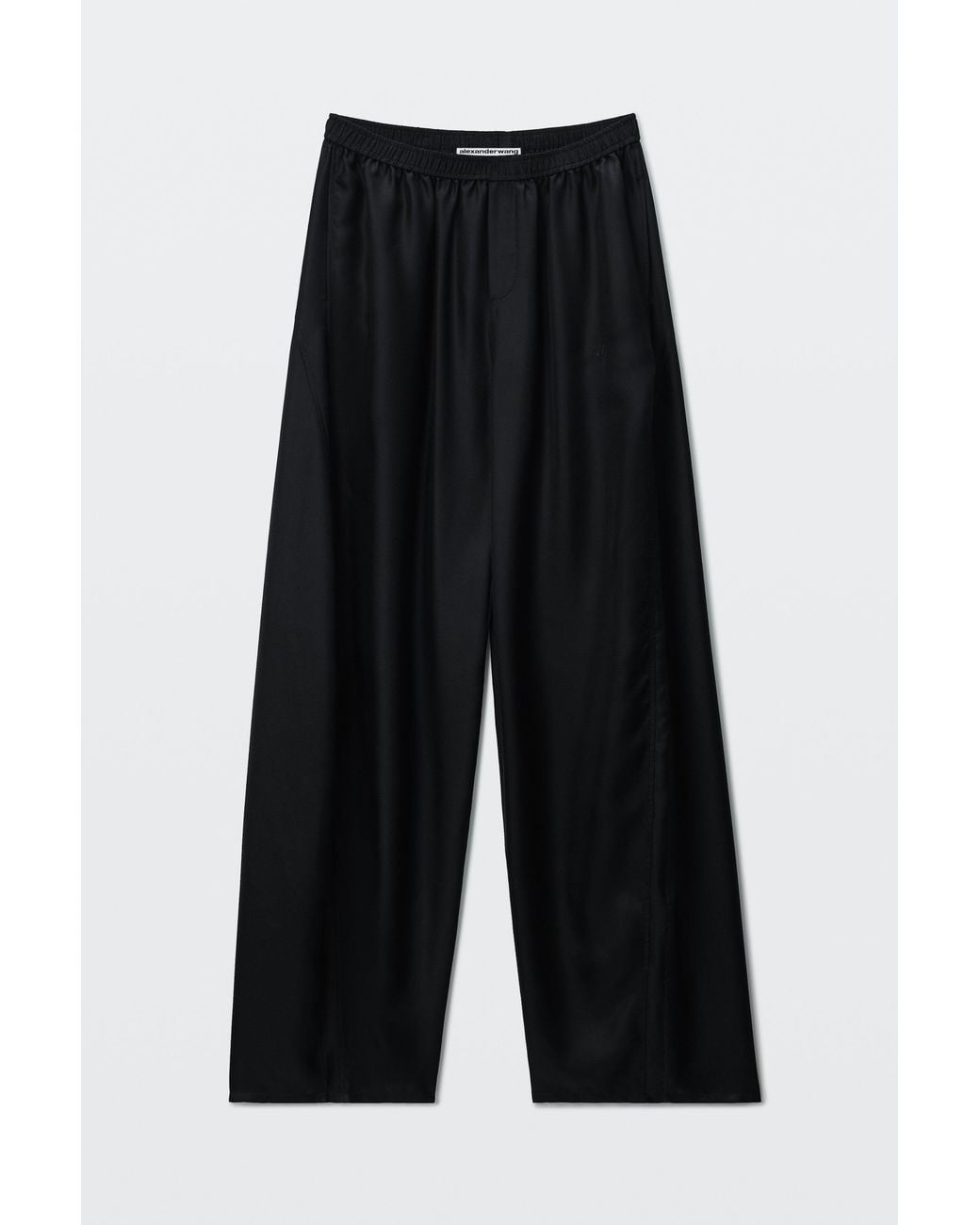 Alexander Wang White Silk Mid-Rise Track Pant