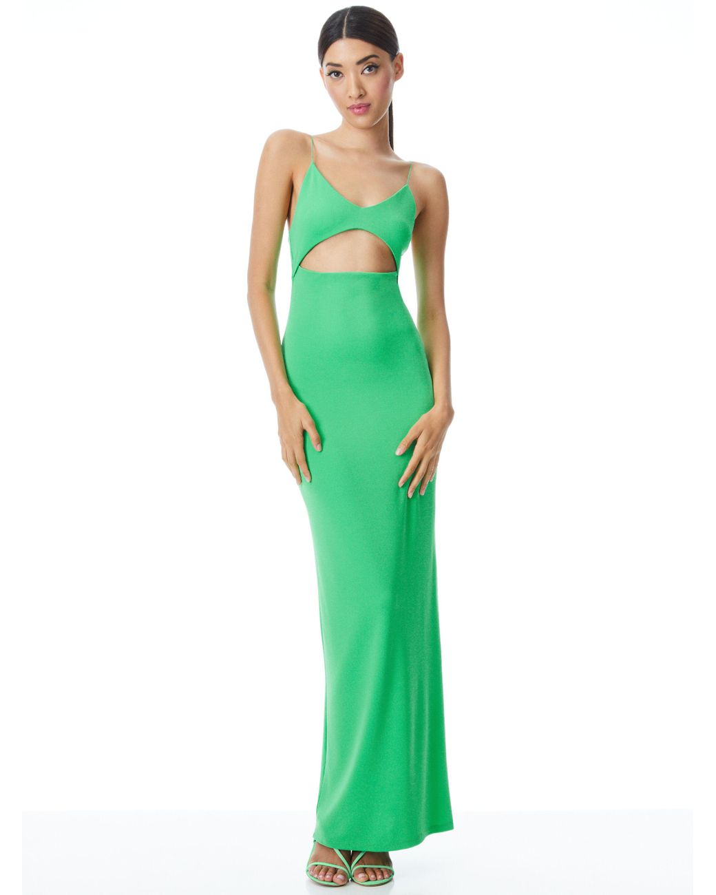 Alice + Olivia Alice + Olivia Valli Cut Out Cami Dress in Green | Lyst