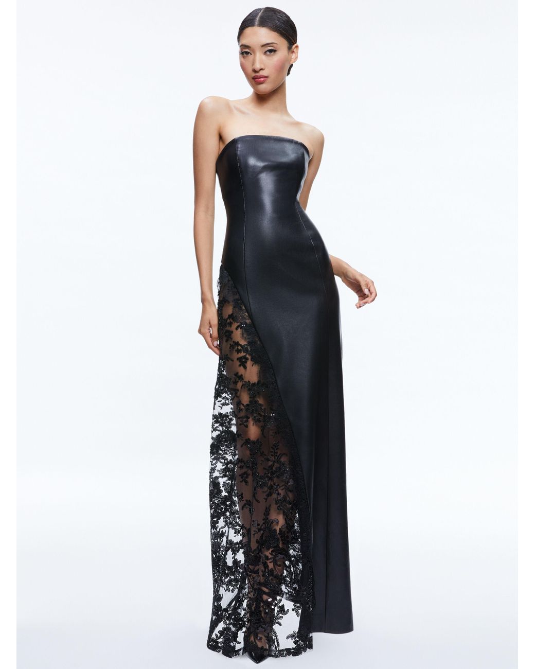 Alice and olivia red lace best sale dress