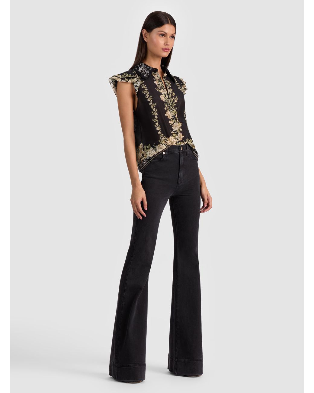 Alice + Olivia Black Alice + Olivia Martel Blouse