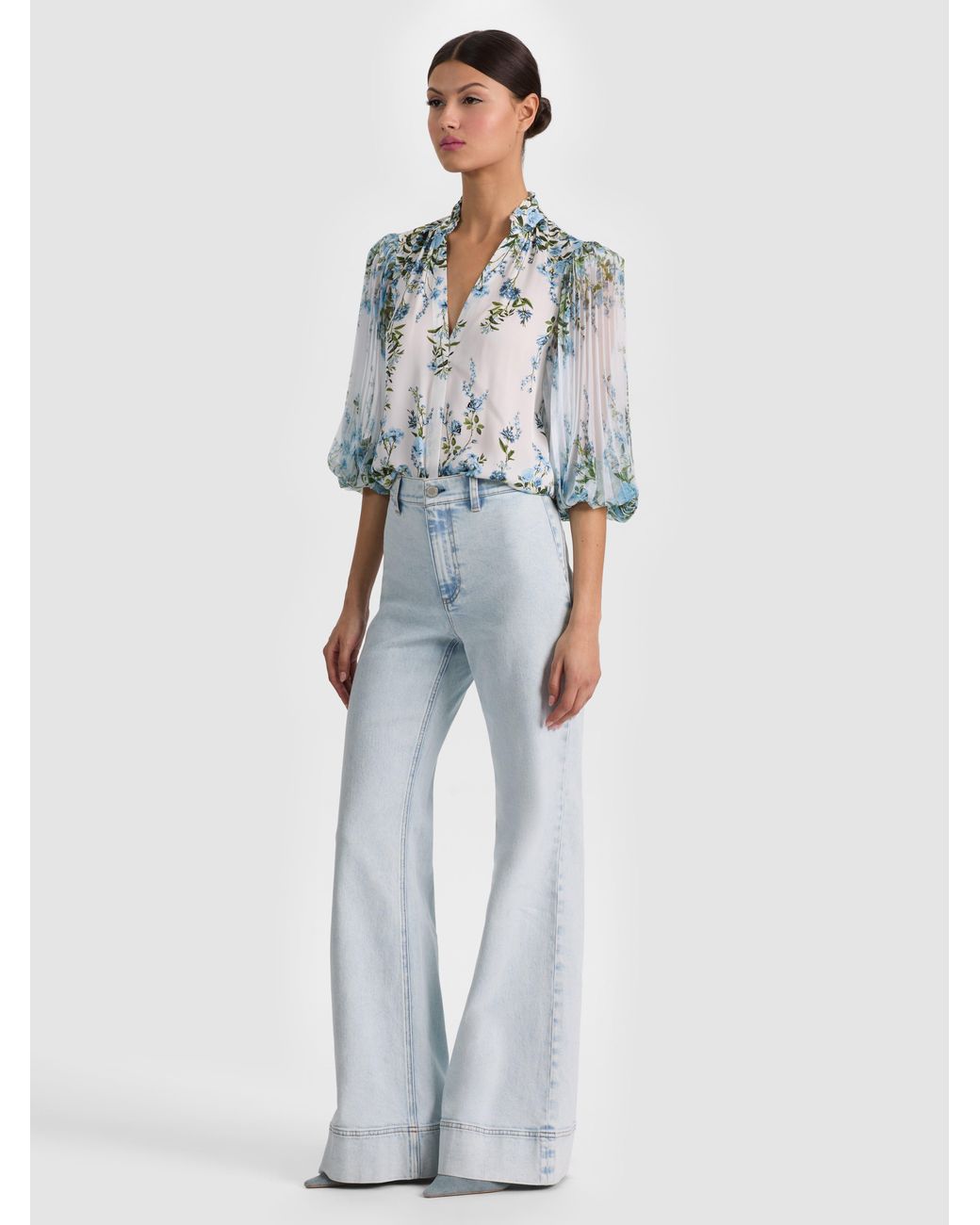 Alice + Olivia White Ilan Button Down Blouse
