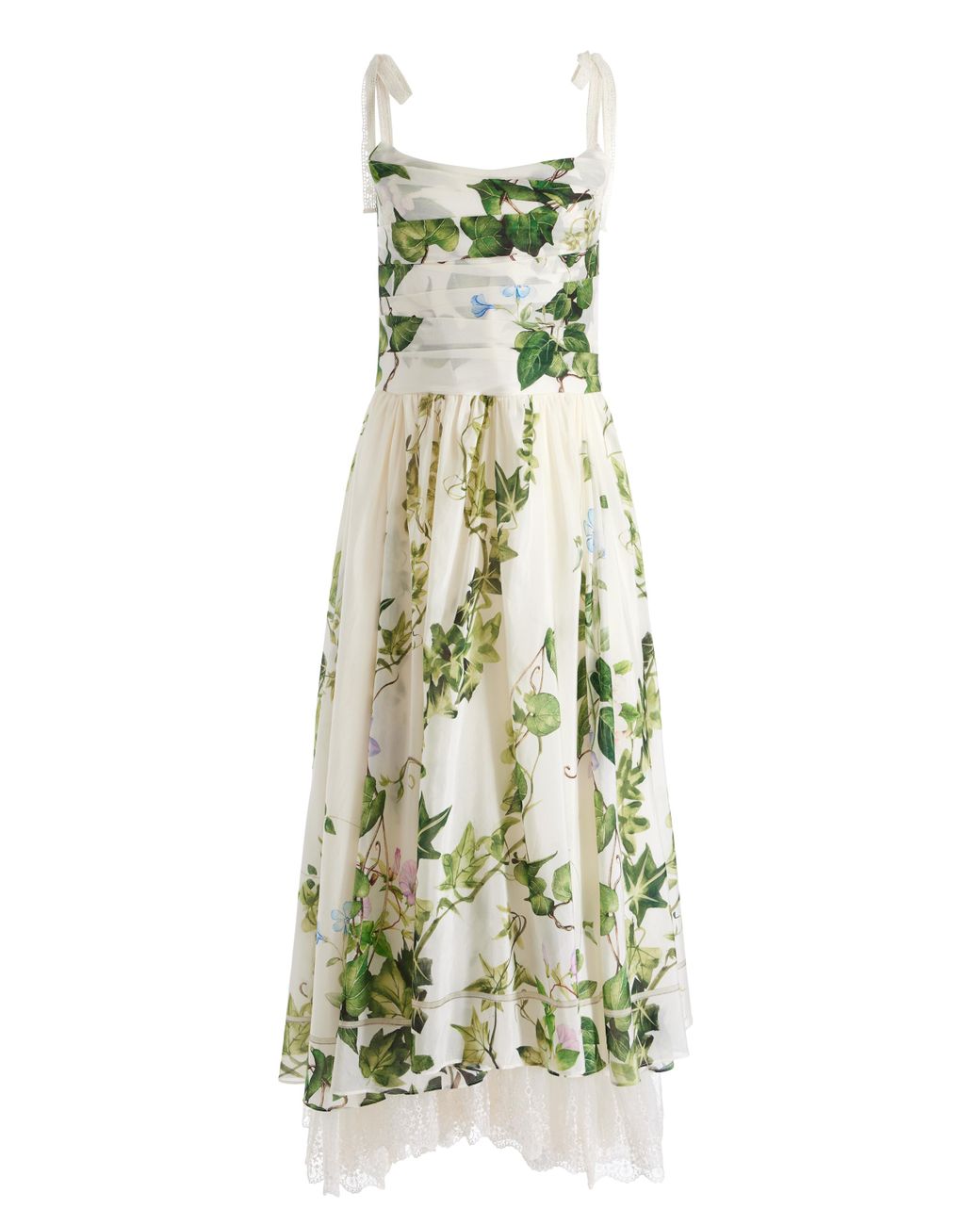 Alice + Olivia Haven Flared Midi Dress in White | Lyst