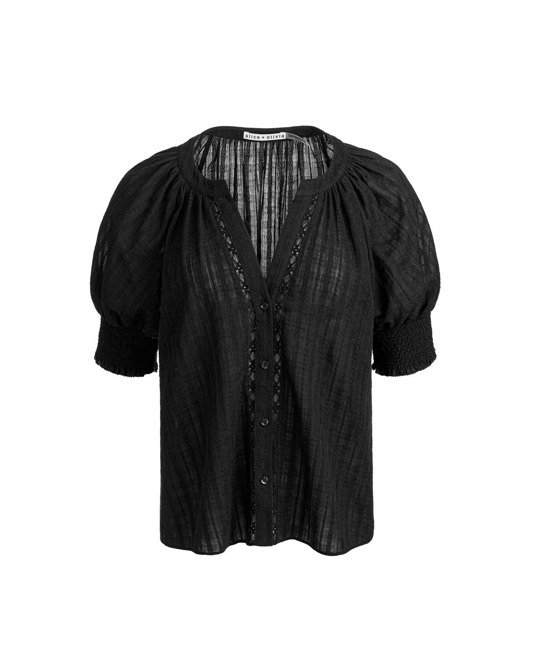 Alice + Olivia Black Thalia Button Down Blouse