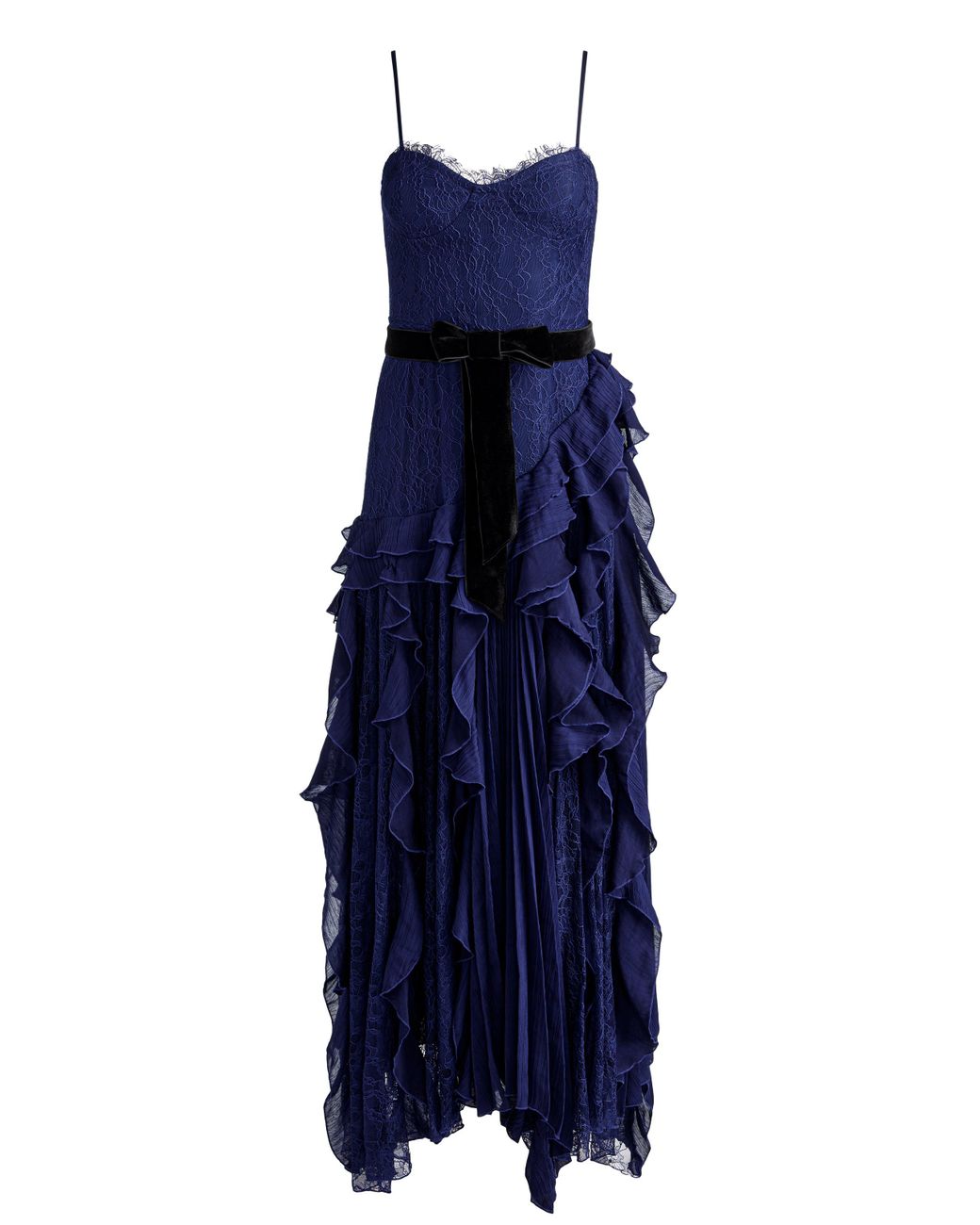 chinese dress ladies Alice + Olivia Chara Pleated Maxi Dress in True Blue