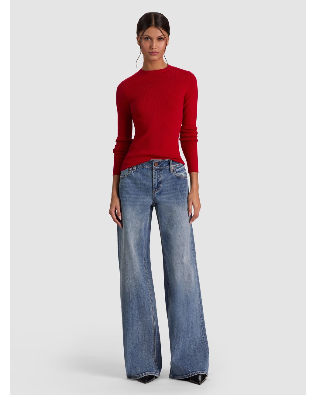Alice + Olivia Red Sherman Wool Pullover