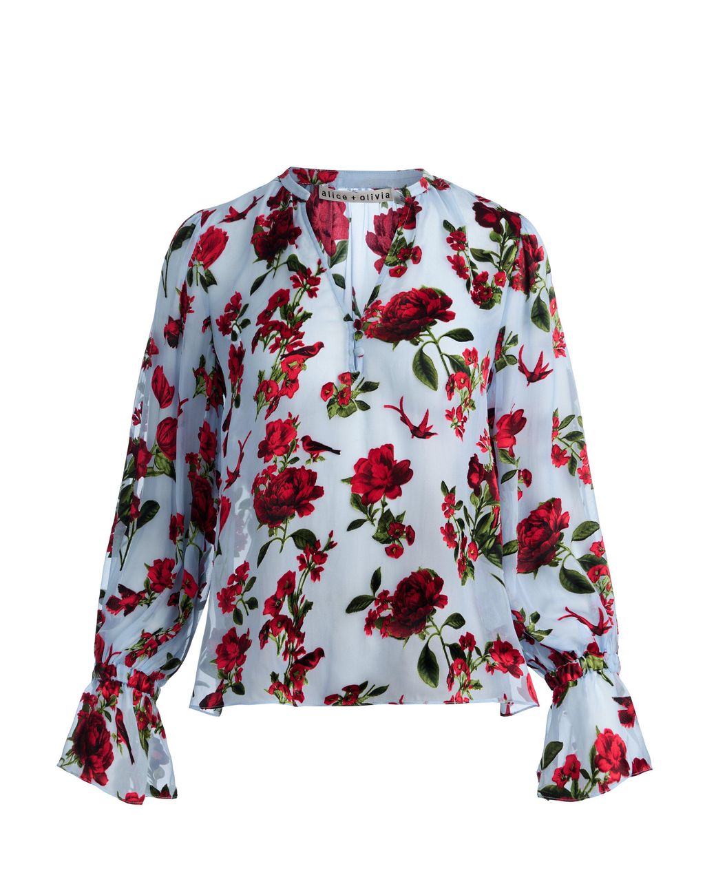 Alice + Olivia Blue Moranne Blouse