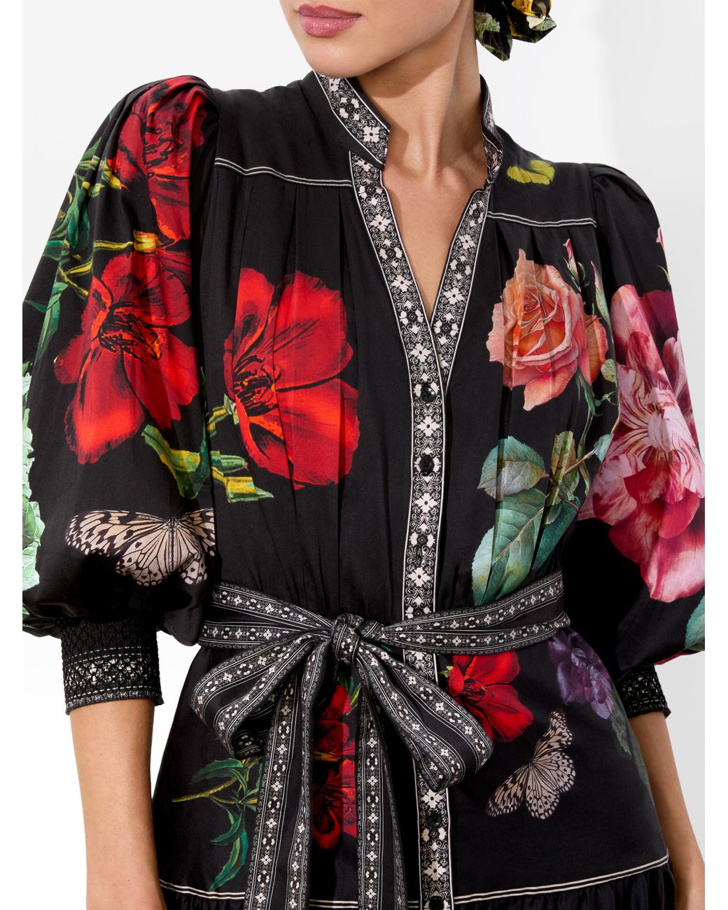 花柄【Alice+Olivia】アリスアンドオリビア CORA シャツドレス 0400022729106_ROSEWHISPER?wid=