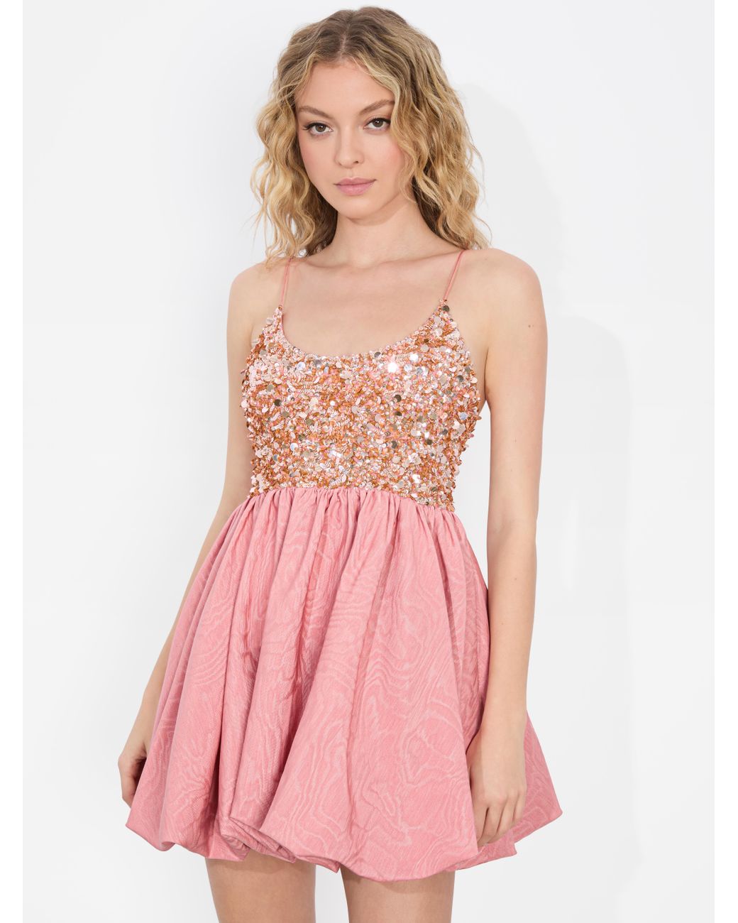 Alice + Olivia Nessa Bubble Mini Dress in Red | Lyst