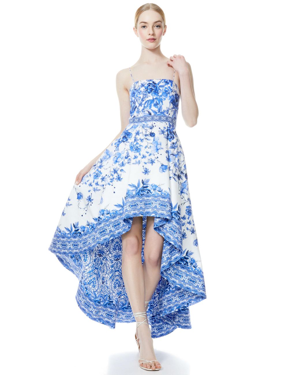 Alice + Olivia Alice + Olivia Florence High Low Gown in Blue | Lyst