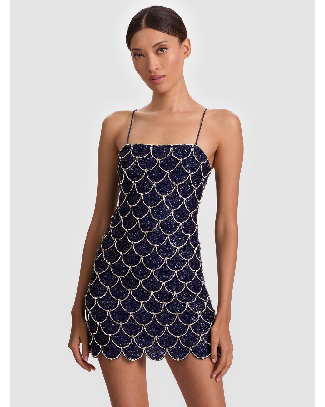 knee length dresses for ladies ALICE + OLIVIA ARDEN DROP WAIST BUBBLE MINI DRESS