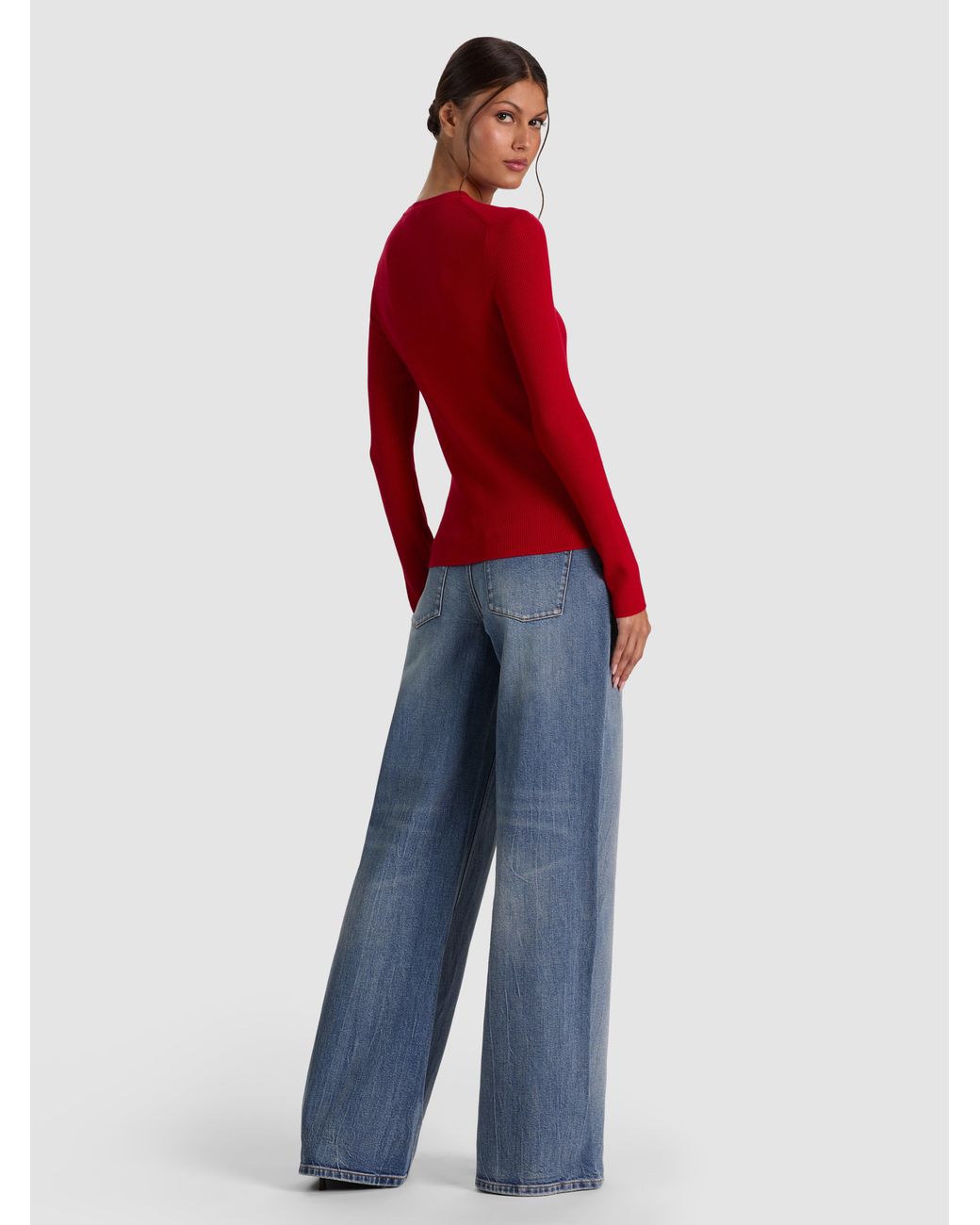 Alice + Olivia Red Sherman Wool Pullover