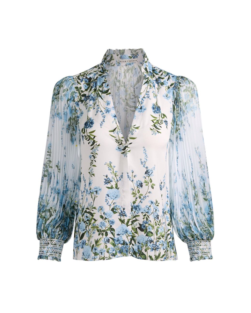 Alice + Olivia White Ilan Button Down Blouse