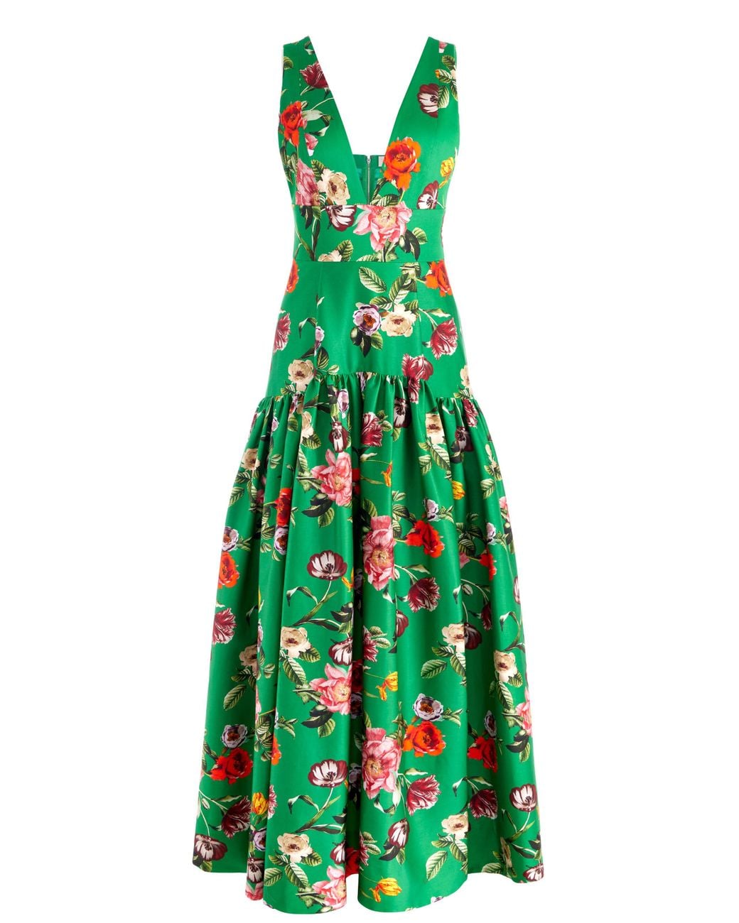 long forest green dress Princess Polly Women's Frederica Plunge Neck Maxi Dress - Green main image 1