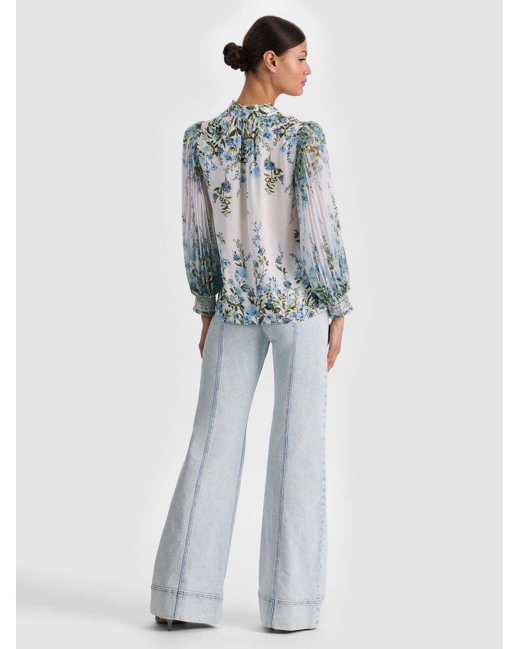 Alice + Olivia White Ilan Button Down Blouse