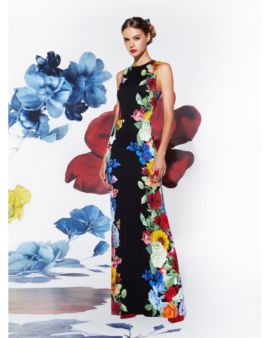 delora open back maxi dress Alice + Olivia Delora Open Back Maxi Dress Lunch Date