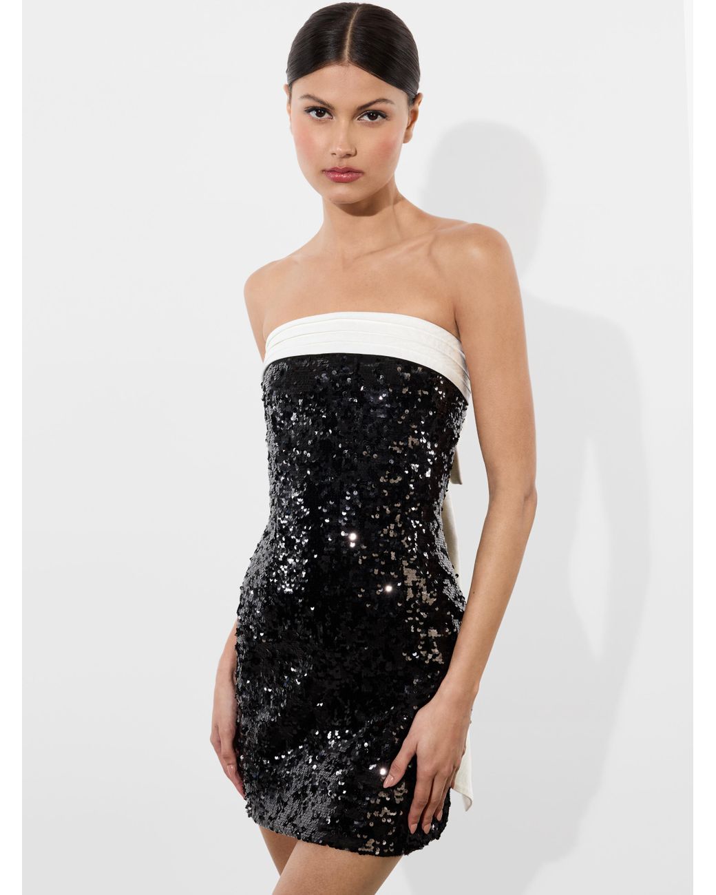 Alice+Olivia■Sibella Sequin Bow Strapless Dress■ドレス Amazon.com: alice + olivia Women's Sibella Sequin Strapless
