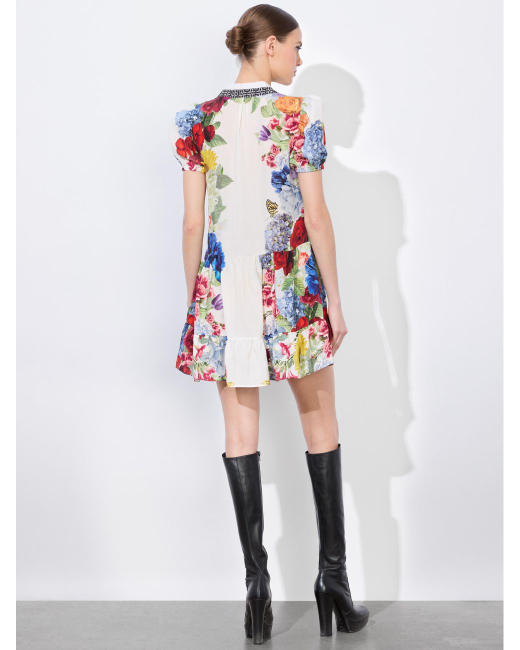 Alice + Olivia Claire Mini Dress in White | Lyst