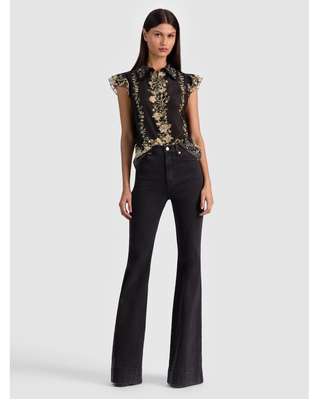 Alice + Olivia Black Alice + Olivia Martel Blouse